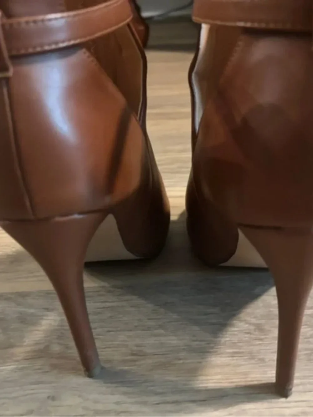 Carmel peak-a-boo boot heels